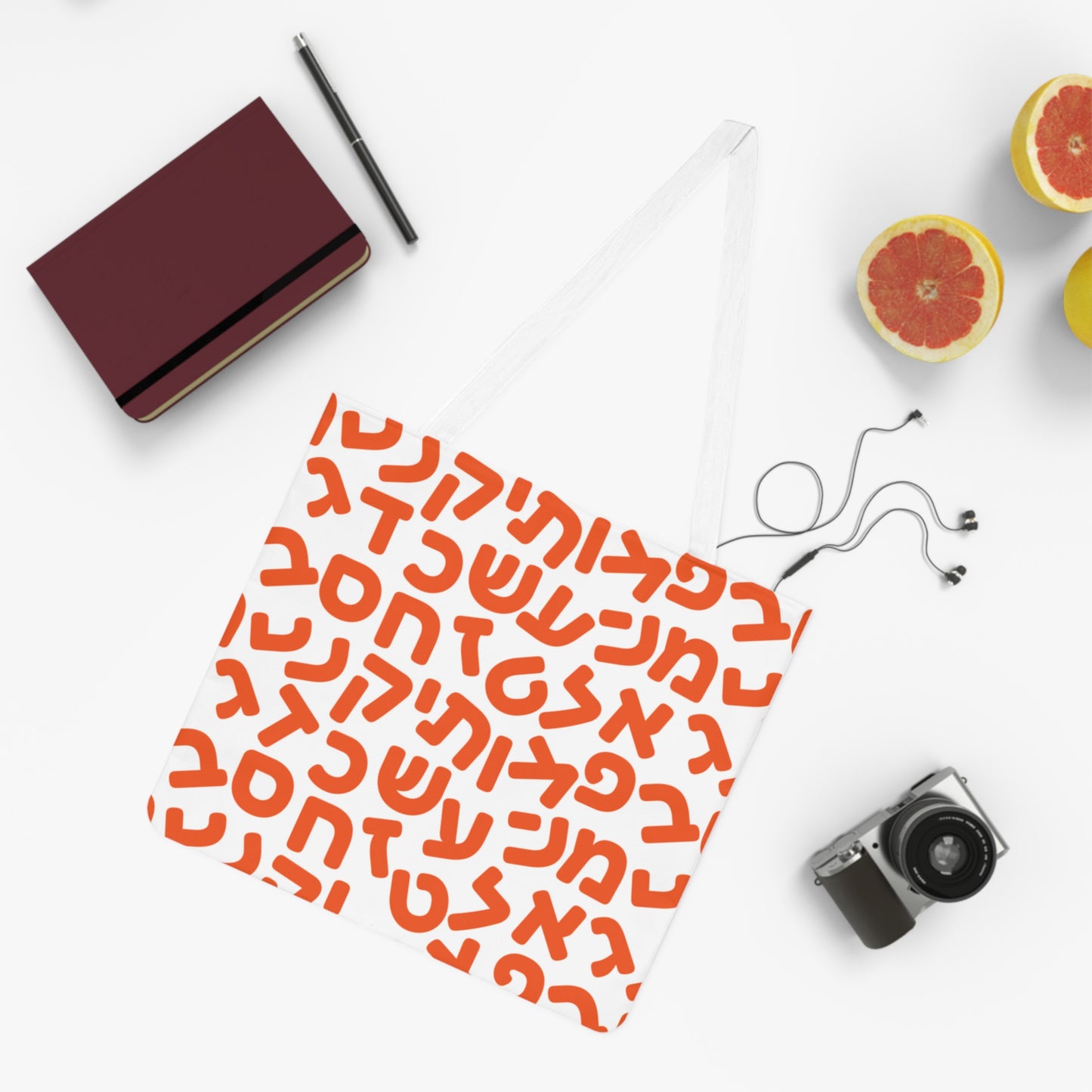 Aleph Bet Orange Shoulder Bag