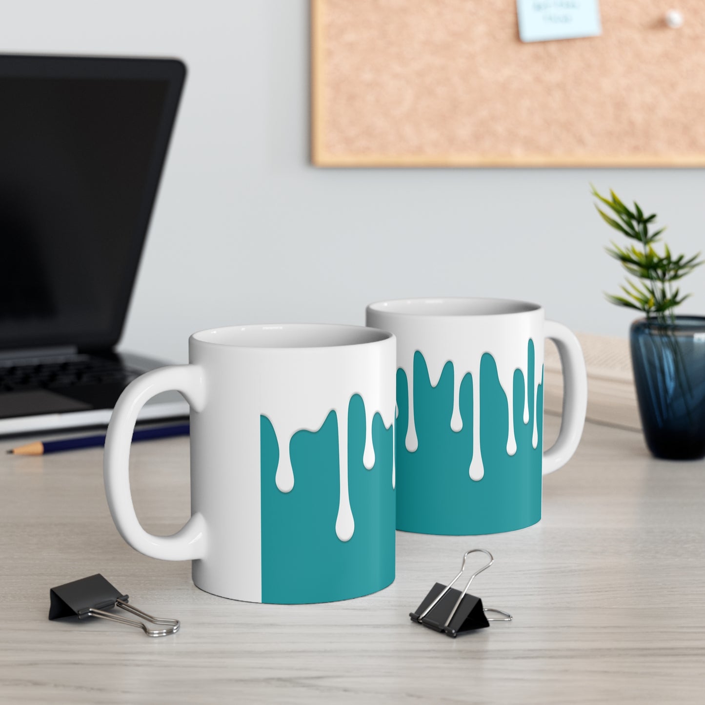 Teal Drips Mug